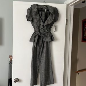 Iz Byer Grey Cotton Two Piece Pant Set